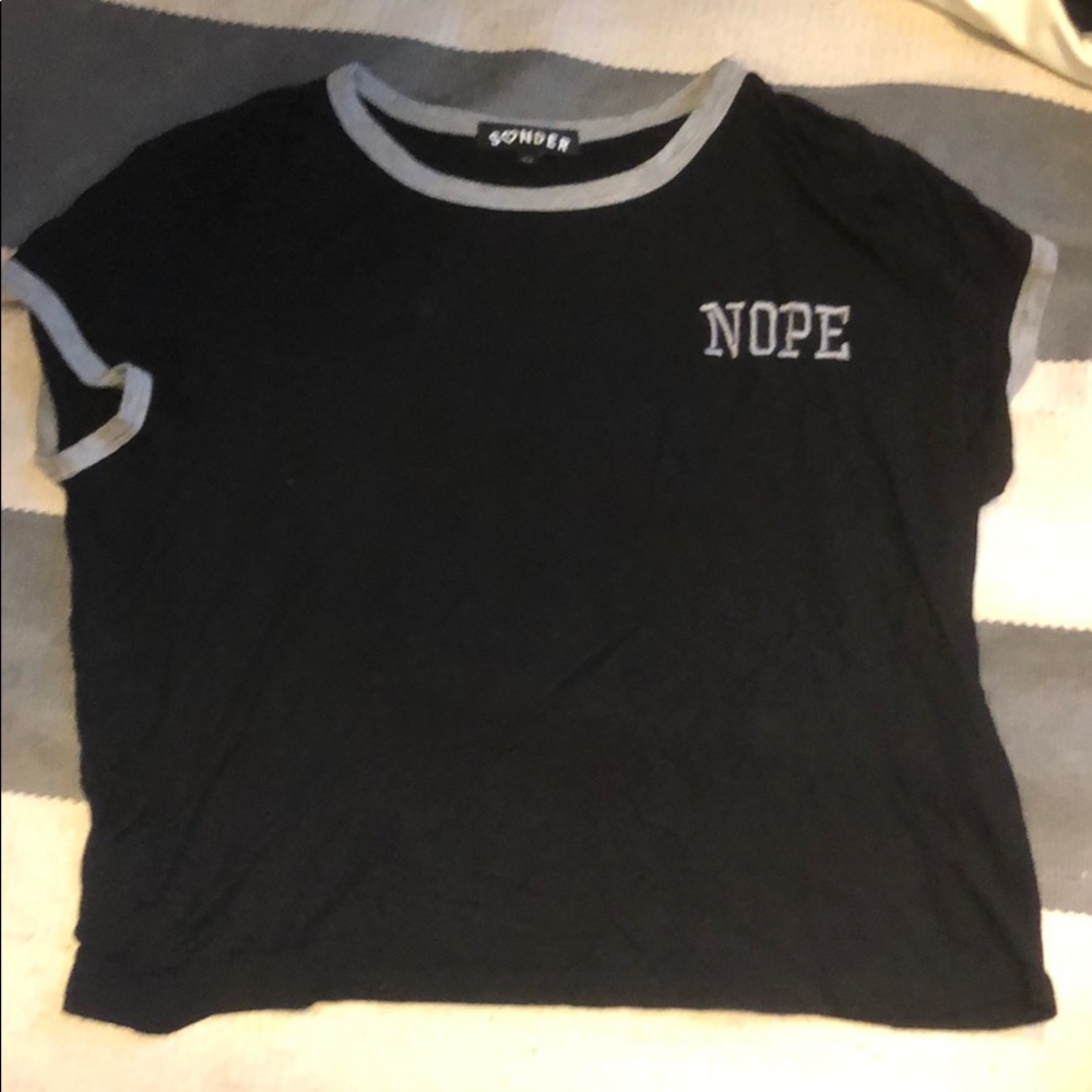 “NOPE” crop T-shirt